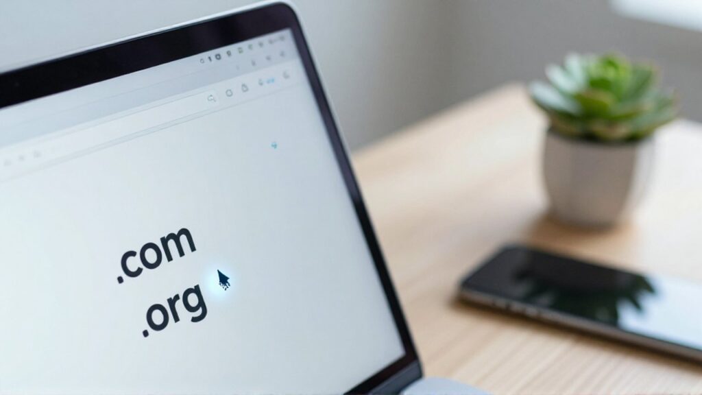 Primer plano de una pantalla de portátil con un cursor sobre una barra de direcciones digital.